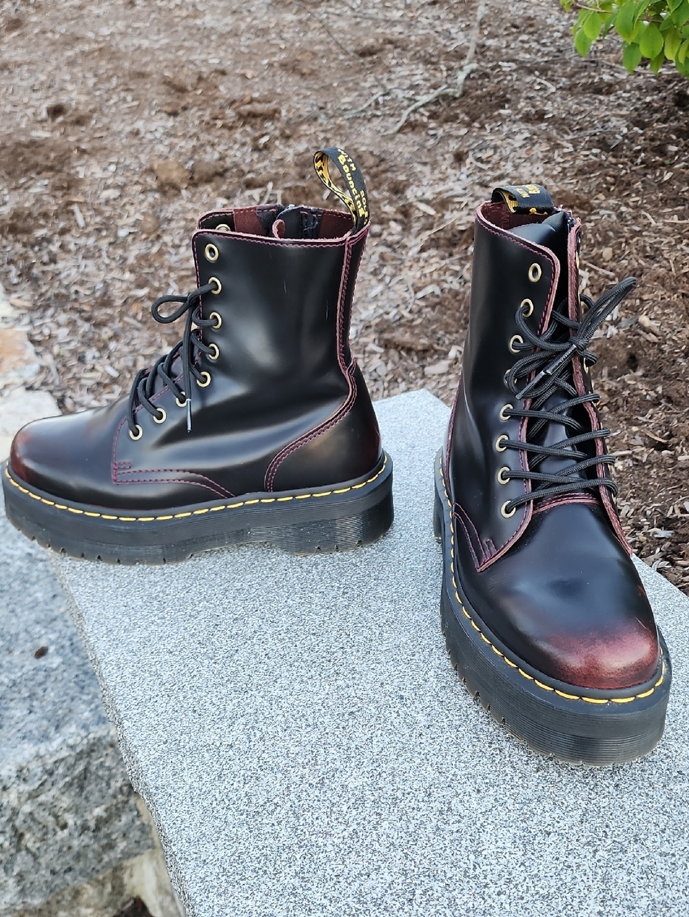 Dr. Martens Jadon Platform Combat Boots In Oxblood Size 9